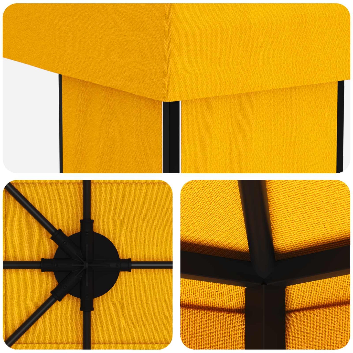 Hage Gazebo 6 x 3 m Gul Polyester og stål 190