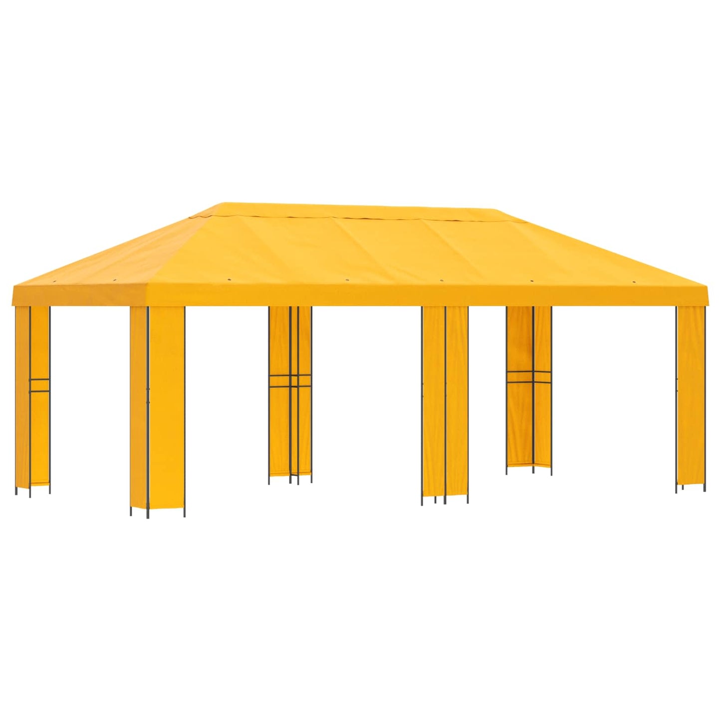 Hage Gazebo 6 x 3 m Gul Polyester og stål 190