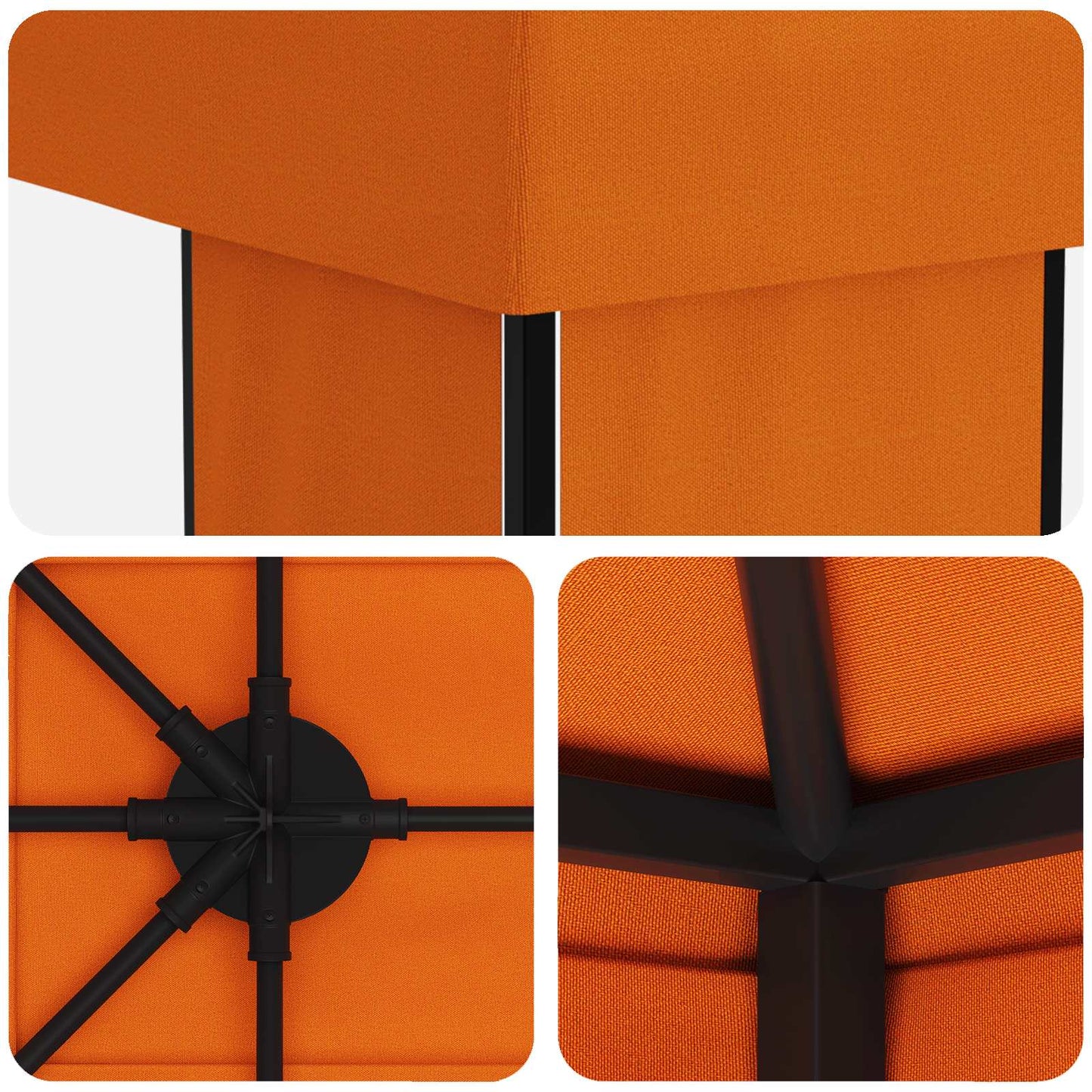 Hage Gazebo 6 x 3 m Oransje Polyester og stål 190
