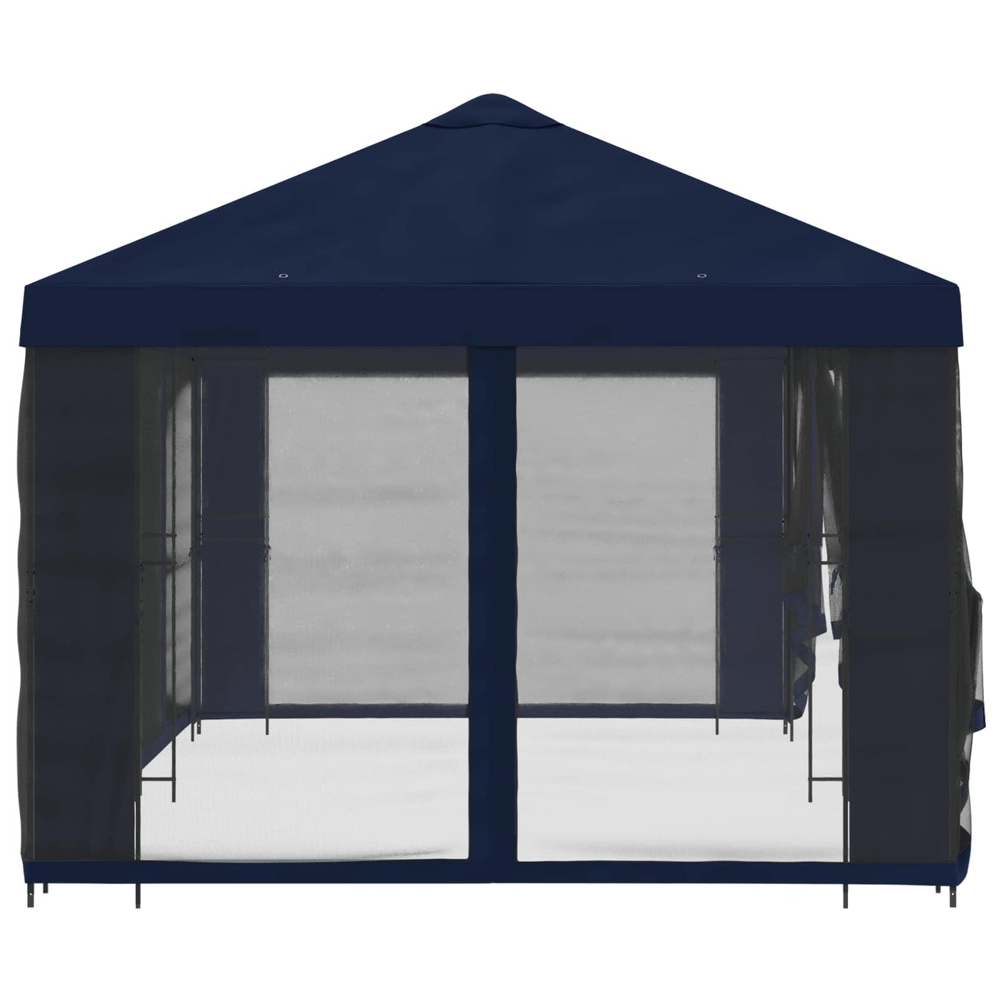 Paviljong med sidevegger 6 x 3 m Blå Polyester og stål 190