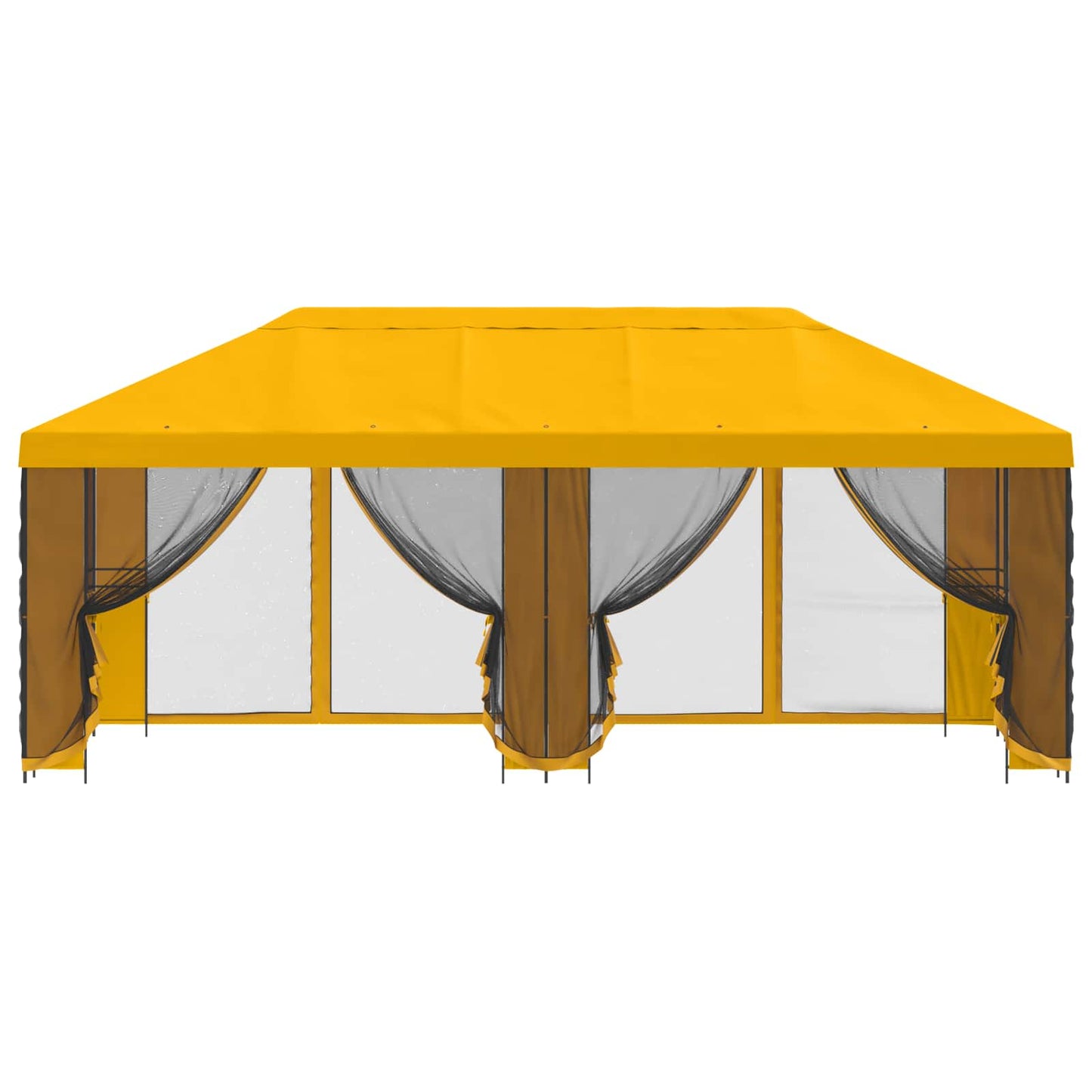 Paviljong med sidevegger 6 x 3 m Gul Polyester og stål 190