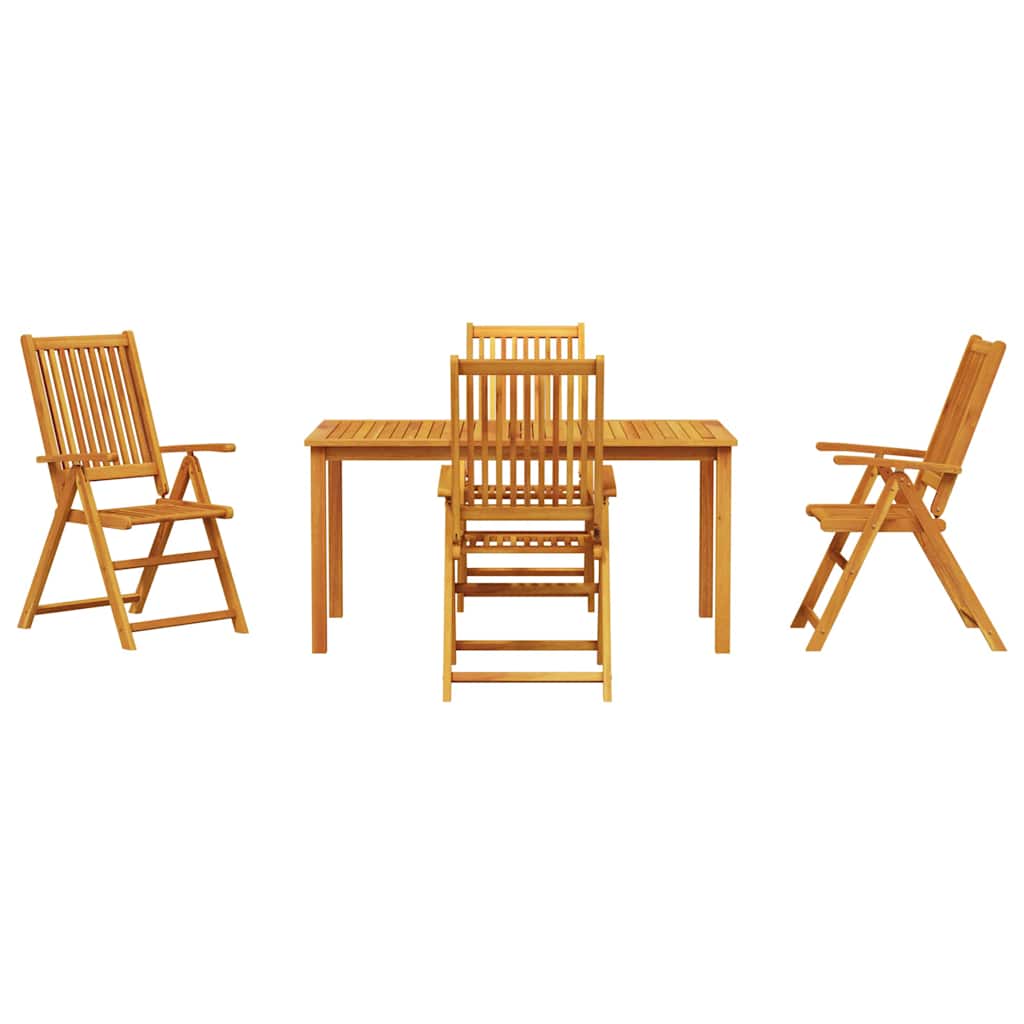Hage Spisegruppe 5 pcs Brun Solid akasietre vidaXL