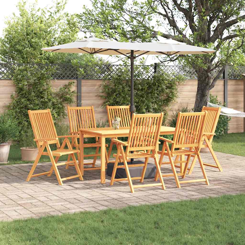 Hage Spisegruppe 7 pcs Brun Solid akasietre vidaXL
