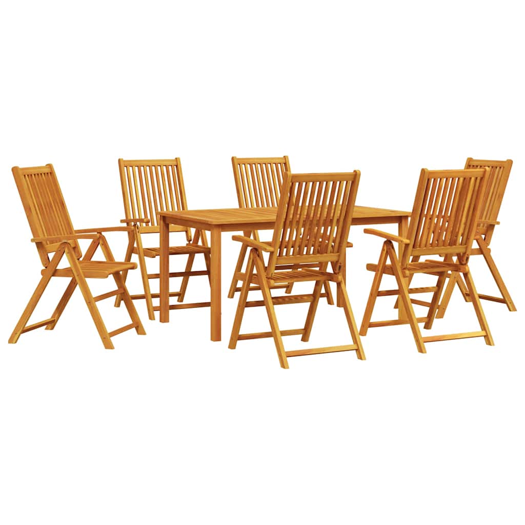 Hage Spisegruppe 7 pcs Brun Solid akasietre vidaXL