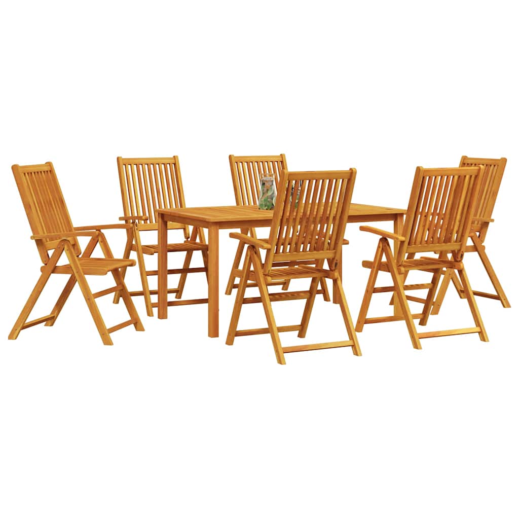 Hage Spisegruppe 7 pcs Brun Solid akasietre vidaXL