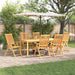 Hage Spisegruppe Sammenleggbar 7 pcs Brun Solid akasietre