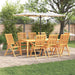Hage Spisegruppe Sammenleggbar 9 pcs Brun Solid akasietre
