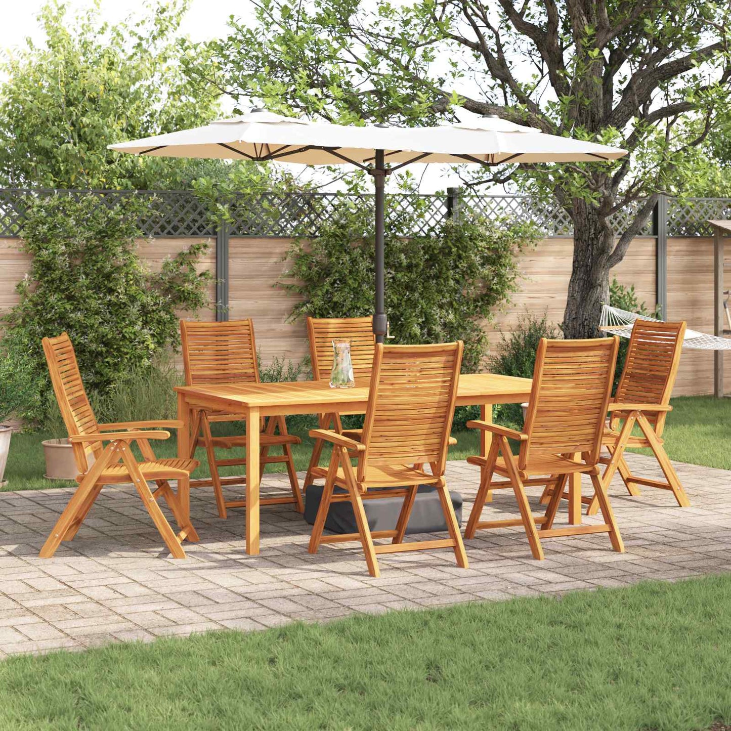 Hage Spisegruppe 7 pcs Brun Solid akasietre