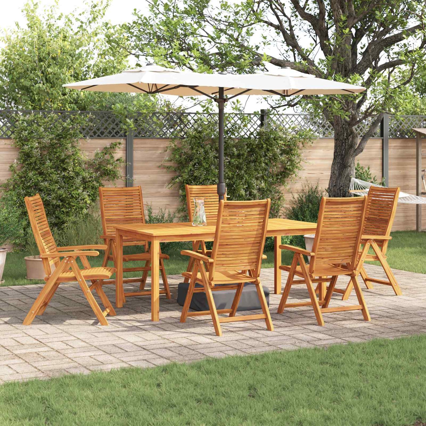 Hage Spisegruppe 7 pcs Brun Solid akasietre