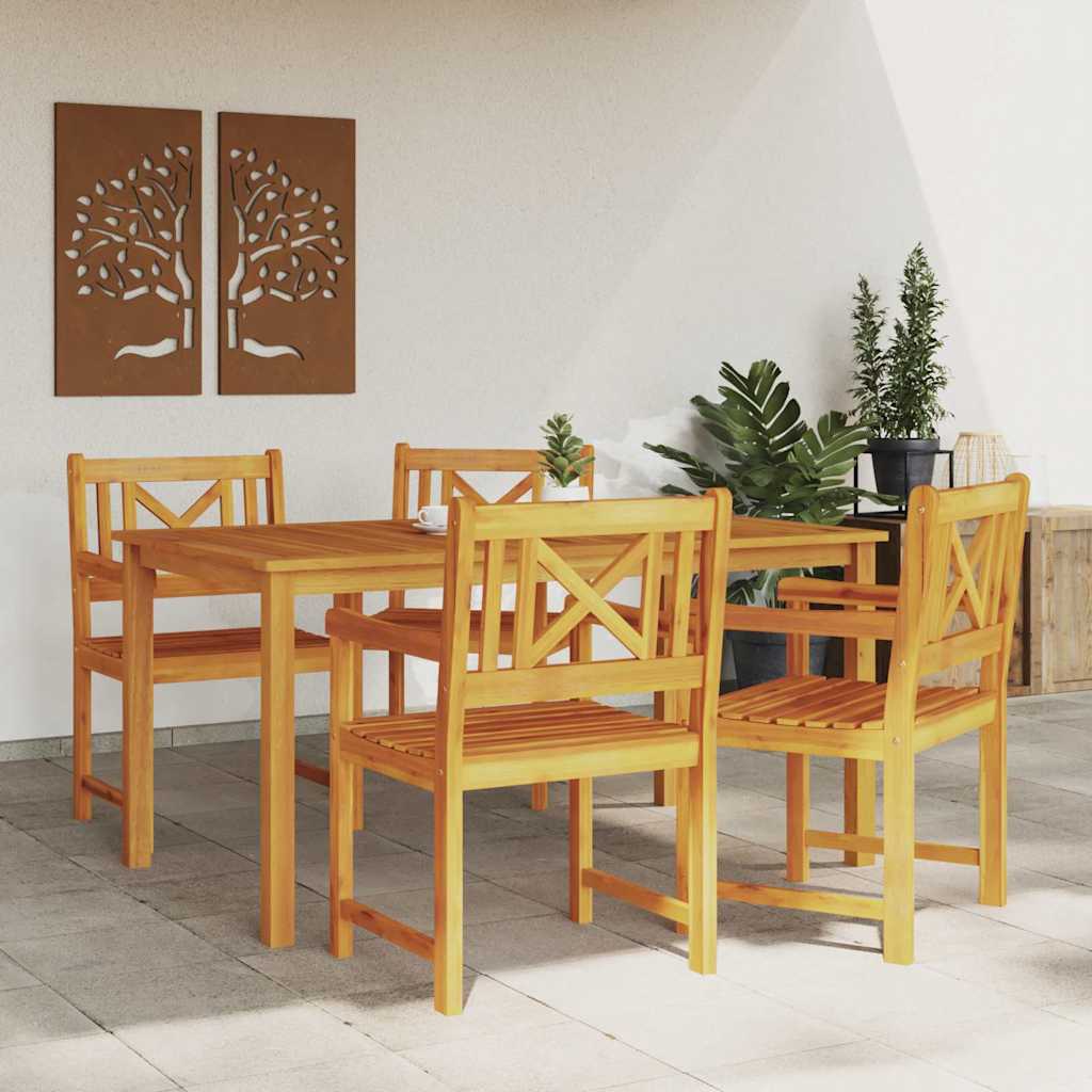 Hage Spisegruppe 5 pcs Brun Solid akasietre vidaXL