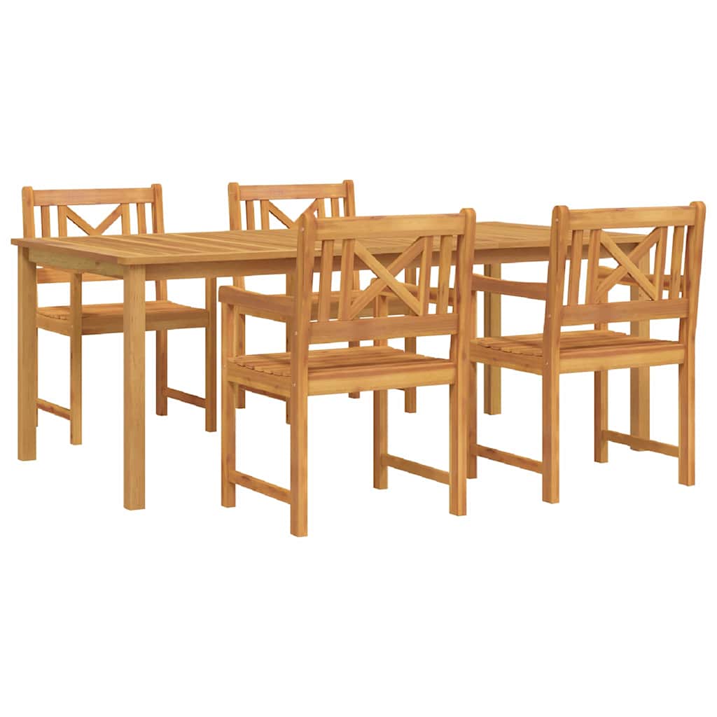 Hage Spisegruppe 5 pcs Brun Solid akasietre vidaXL
