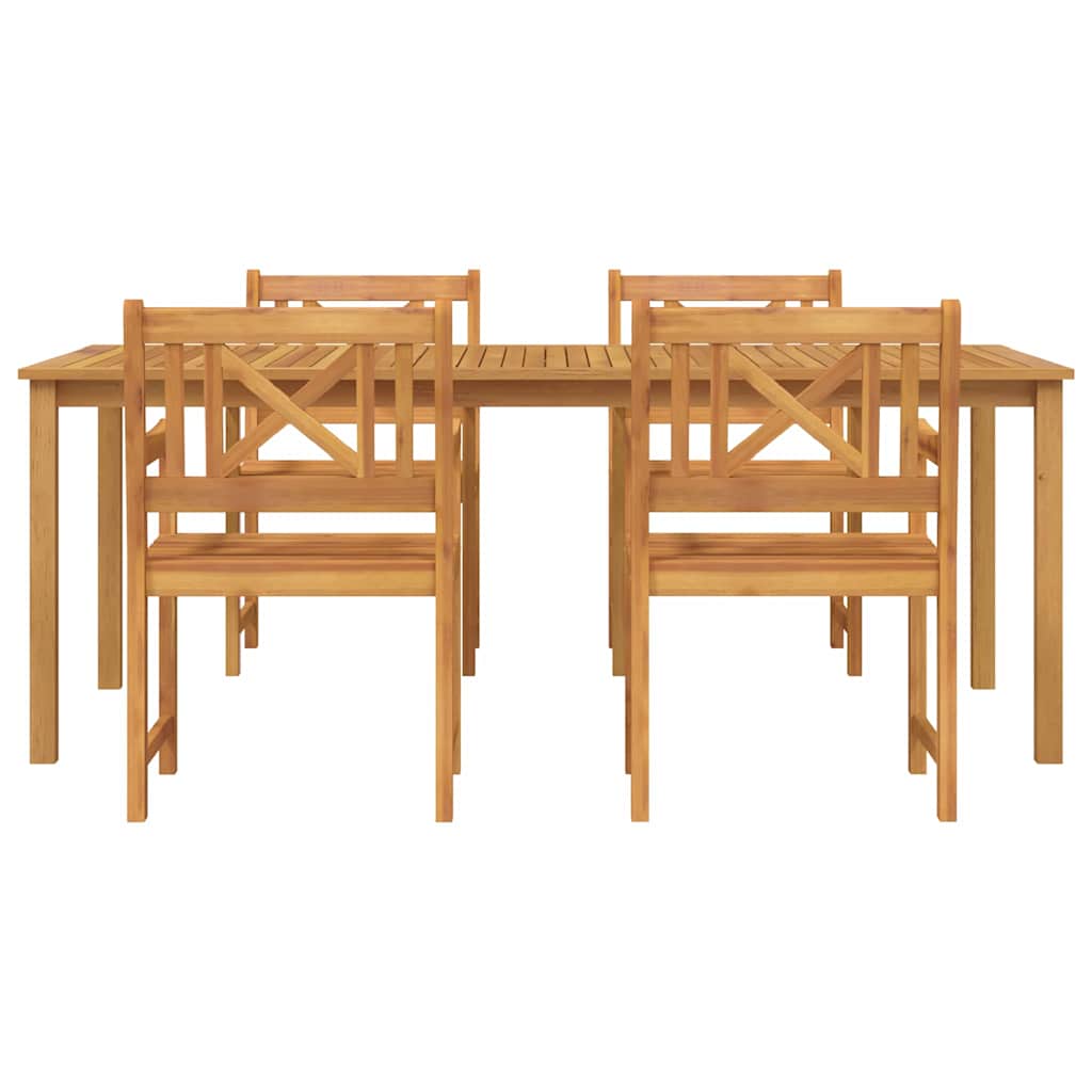 Hage Spisegruppe 5 pcs Brun Solid akasietre vidaXL