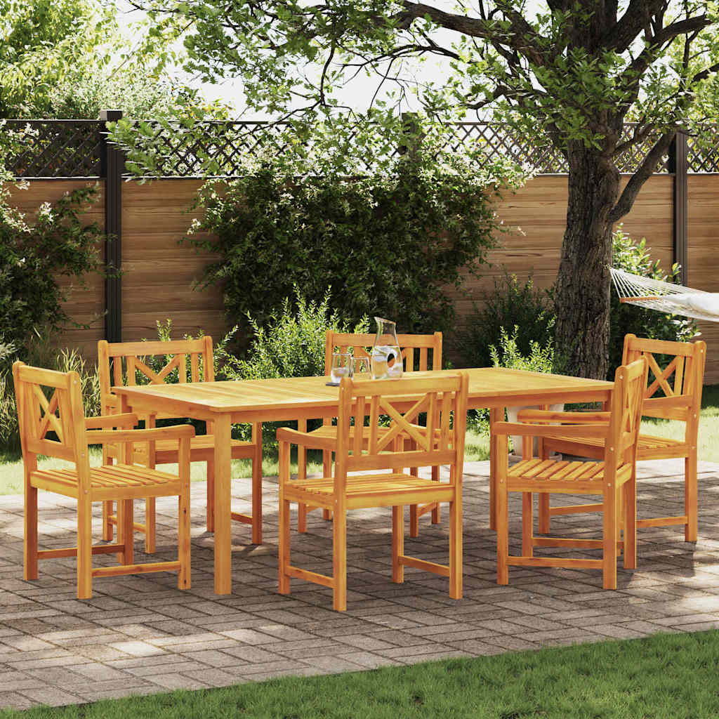 Hage Spisegruppe 7 pcs Brun Solid akasietre