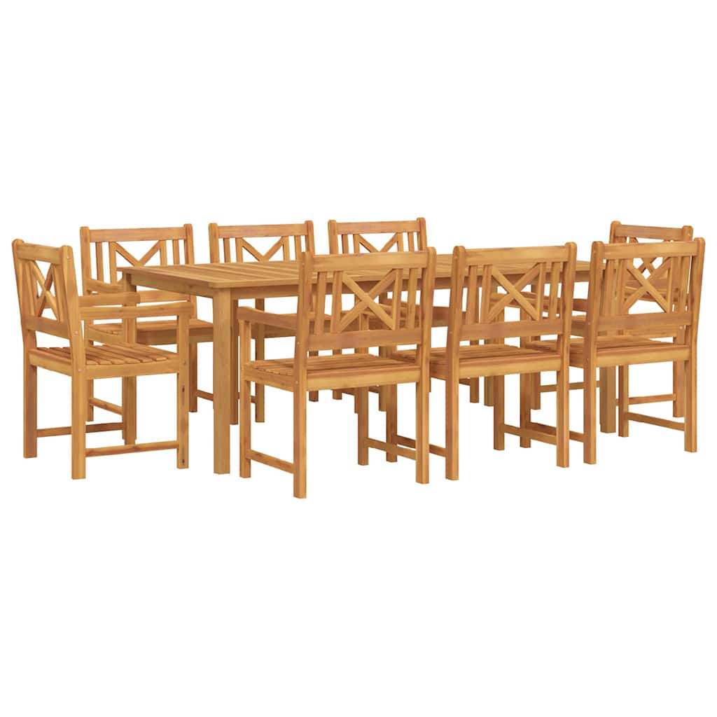 Hage Spisegruppe 9 pcs Brun Solid akasietre