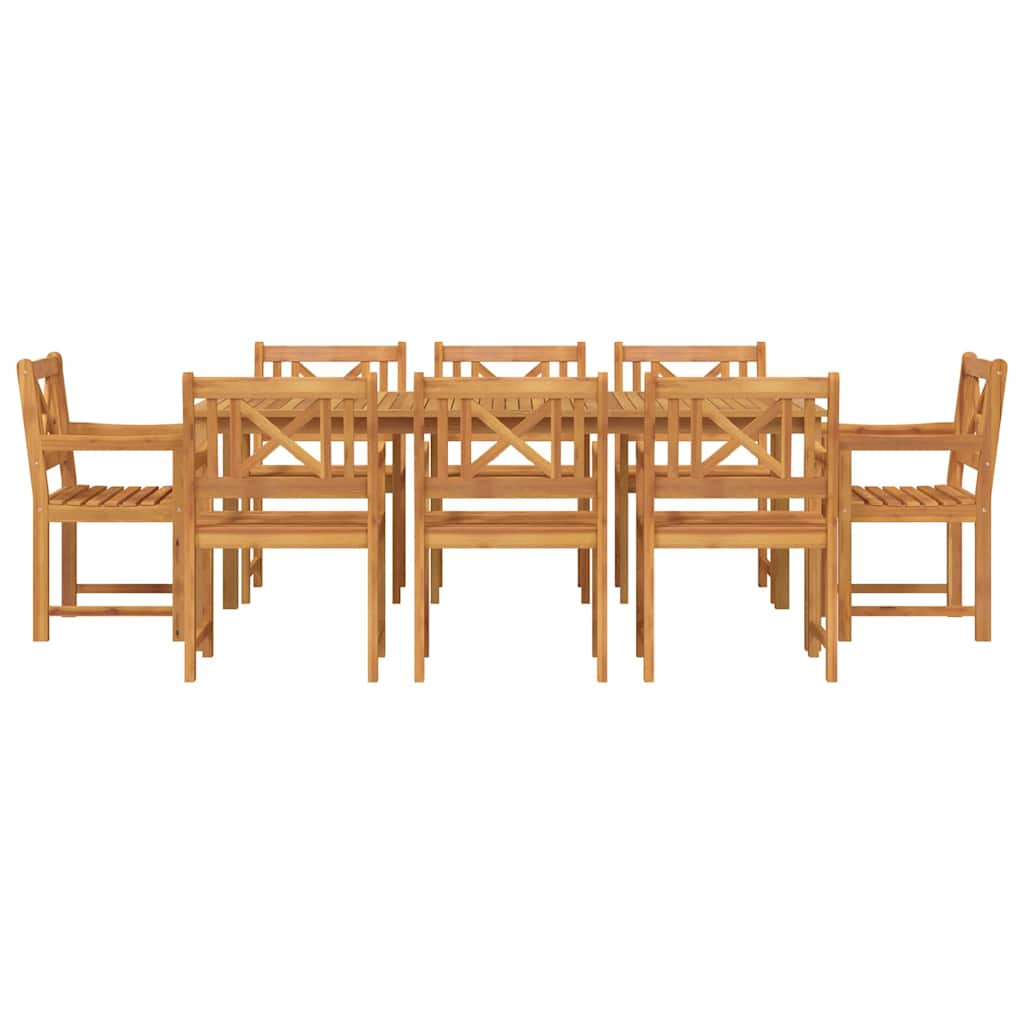 Hage Spisegruppe 9 pcs Brun Solid akasietre
