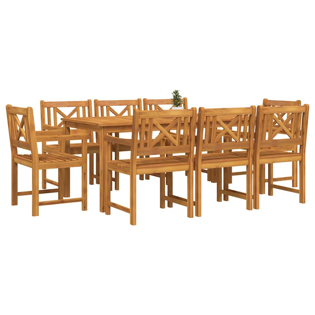 Hage Spisegruppe 9 pcs Brun Solid akasietre