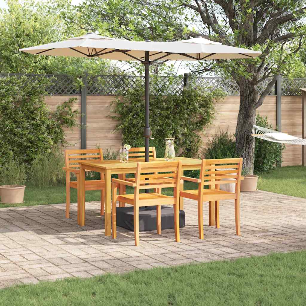 Hage Spisegruppe 5 pcs Brun Solid akasietre vidaXL