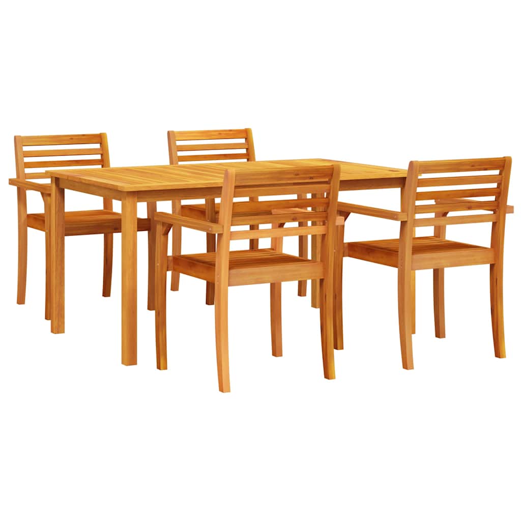 Hage Spisegruppe 5 pcs Brun Solid akasietre vidaXL