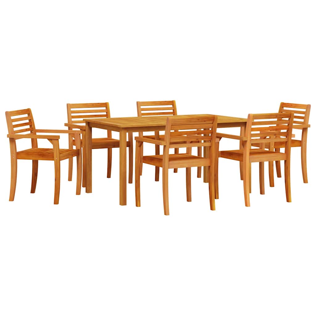 Hage Spisegruppe 7 pcs Brun Solid akasietre vidaXL