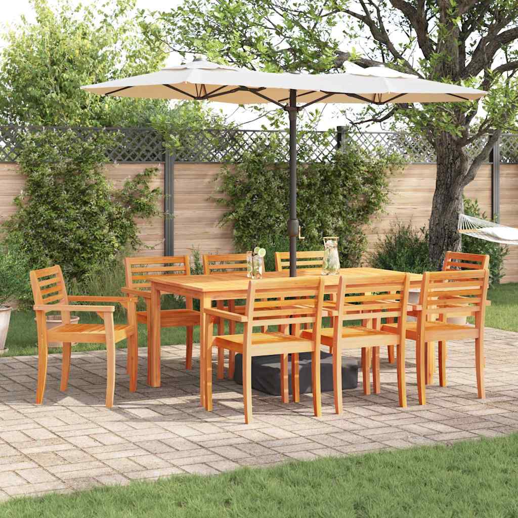 Hage Spisegruppe 9 pcs Brun Solid akasietre