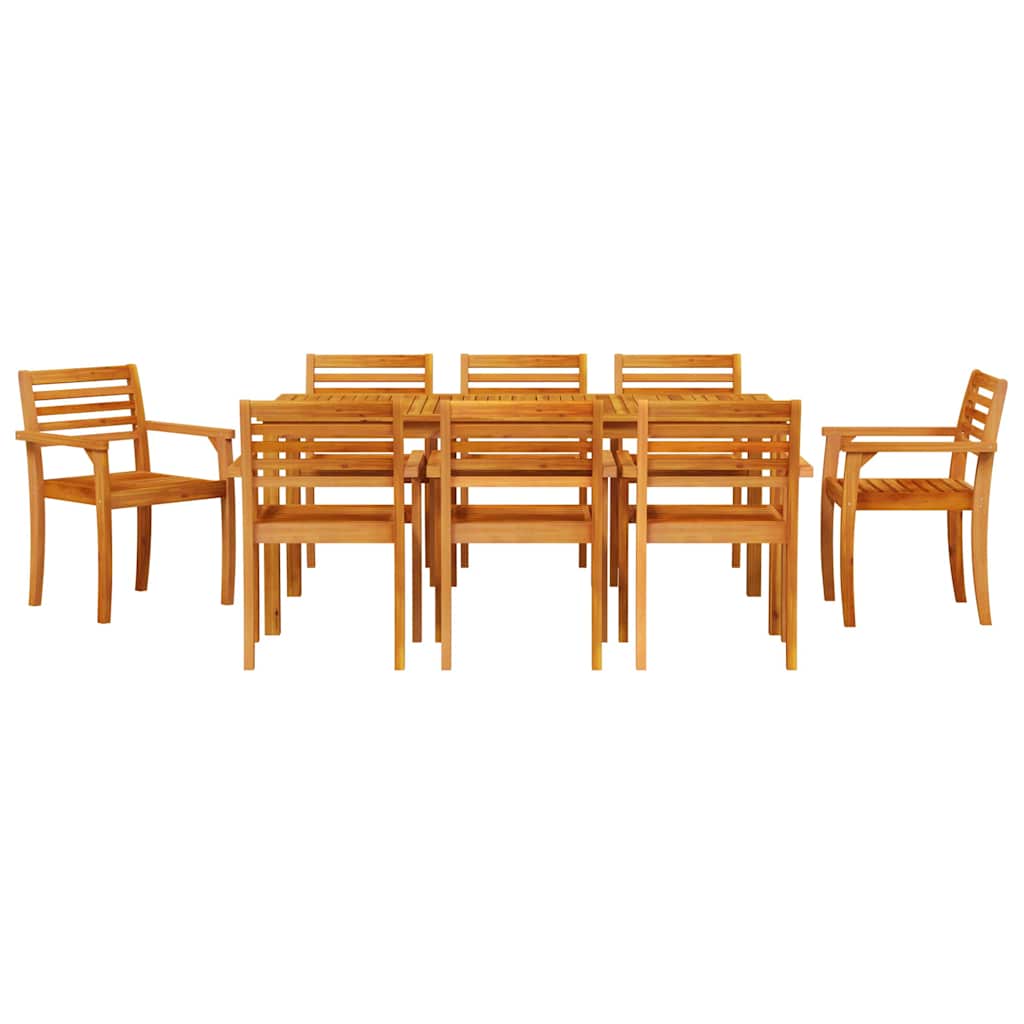 Hage Spisegruppe 9 pcs Brun Solid akasietre