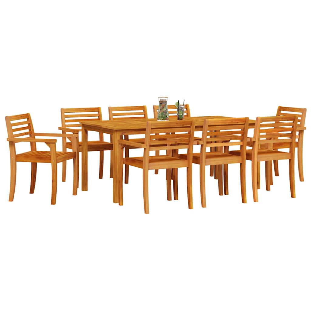 Hage Spisegruppe 9 pcs Brun Solid akasietre