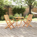 Sammenleggbart Bistrosett 3 pcs Brun Solid akasietre
