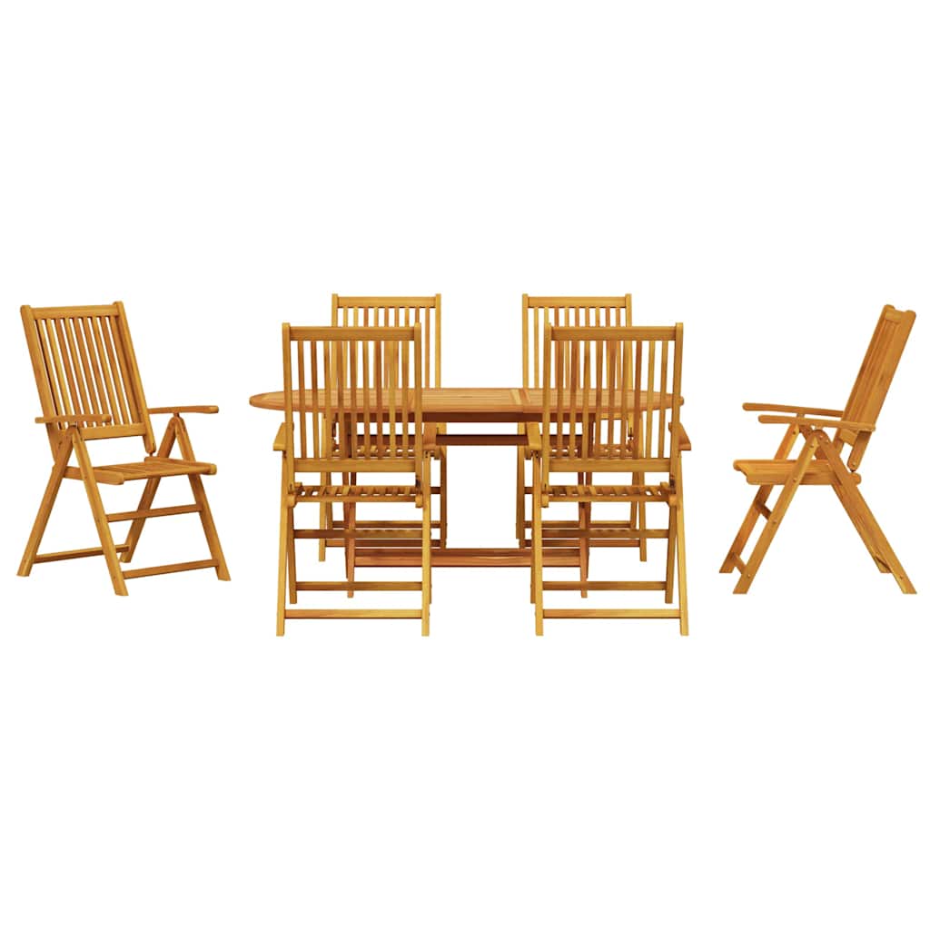 Hage Spisegruppe 7 stk. Brun Solid akasietre