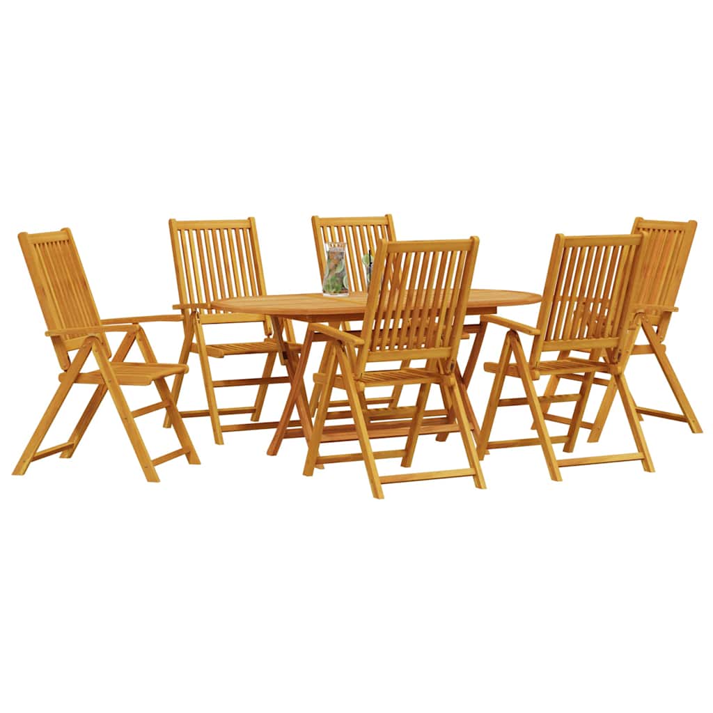Hage Spisegruppe 7 stk. Brun Solid akasietre