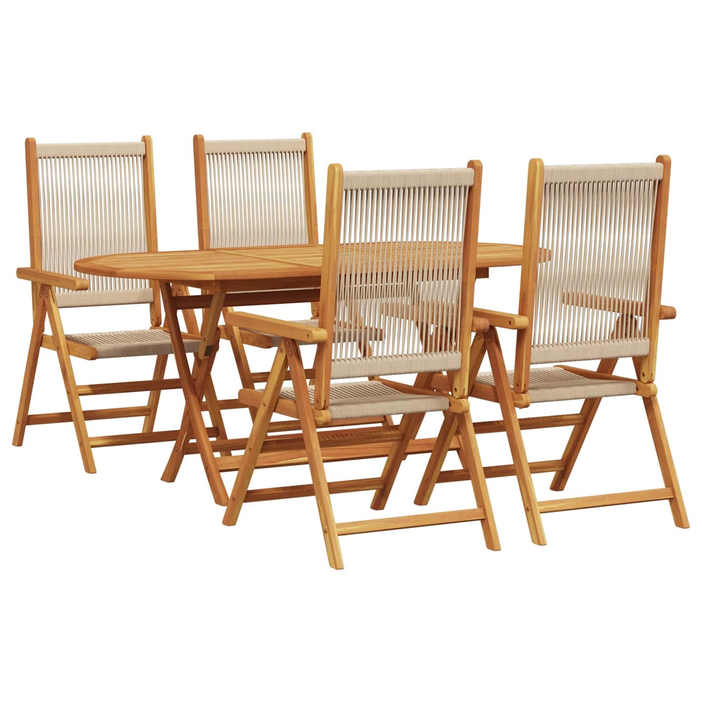 Hage Spisegruppe 5 stk. Beige Solid akasietre