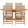 Hage Spisegruppe 5 pcs Beige Solid akasietre og poly rattan