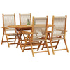 Hage Spisegruppe 5 pcs Beige Solid akasietre og poly rattan