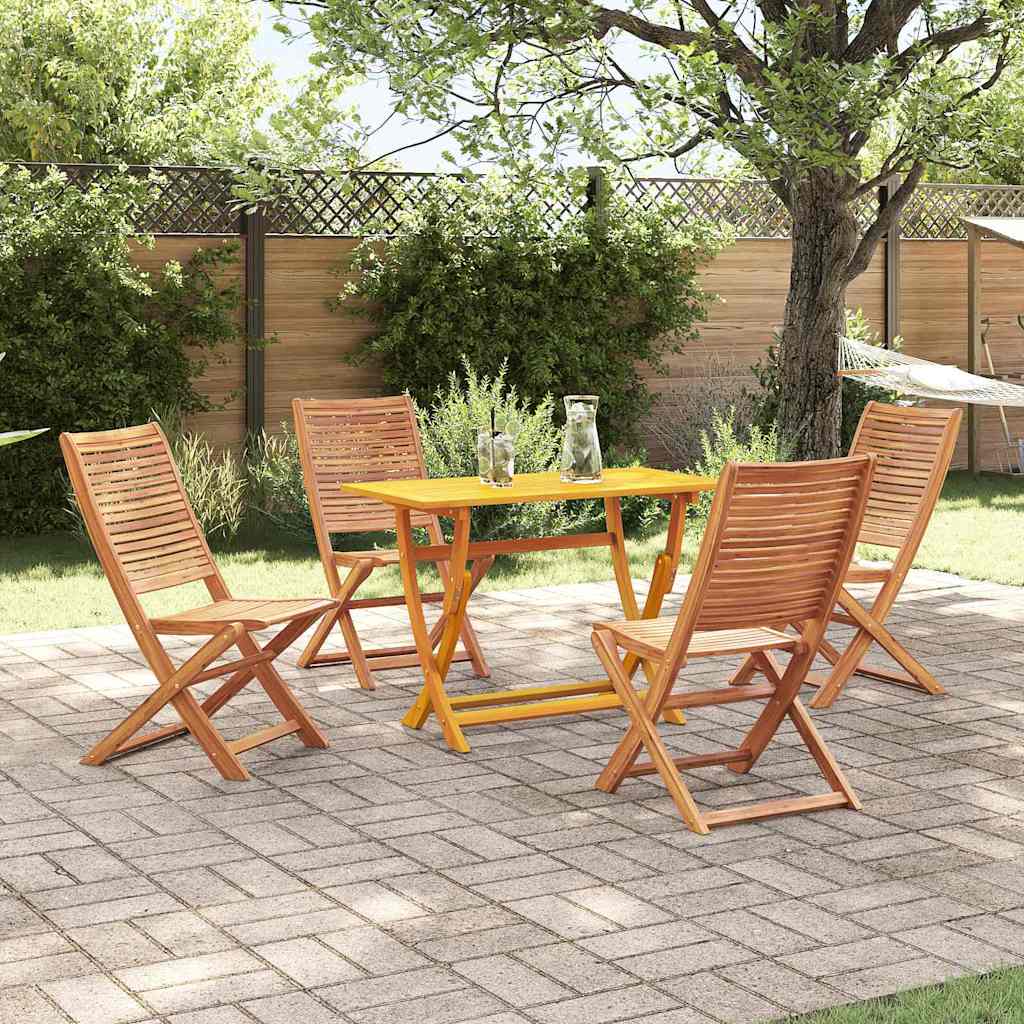 Hage Spisegruppe med pute 5 pcs Brun heltre akasie