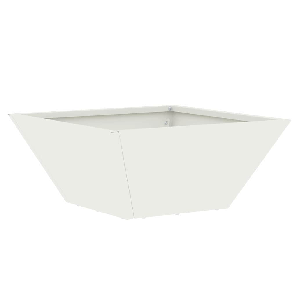 Hageblomsterpotte 5 pcs Hvit 35 x 35 x 15 cm Kaldvalsestål