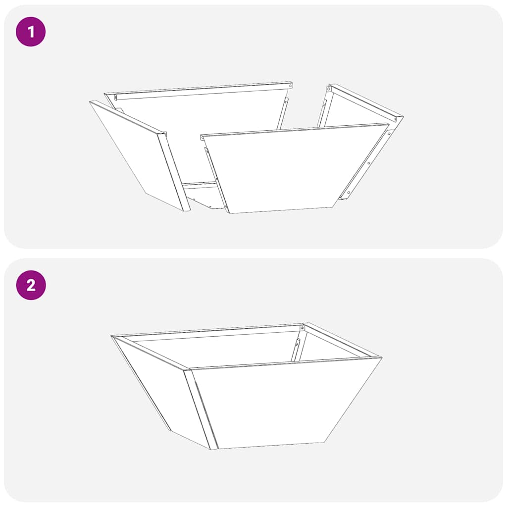 Hageblomsterpotte 5 pcs Antrasitt 35 x 35 x 15 cm Kaldvalsestål