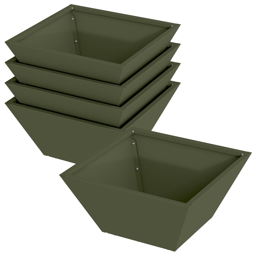 Hageblomsterpotte 5 pcs Olivengrønn 35 x 35 x 15 cm