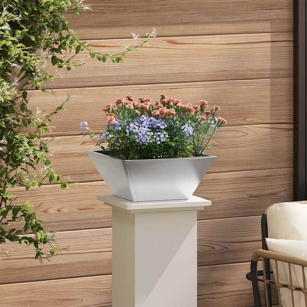 Hageblomsterpotte 5 pcs sølv 35 x 35 x 15 cm Rustfritt Stål