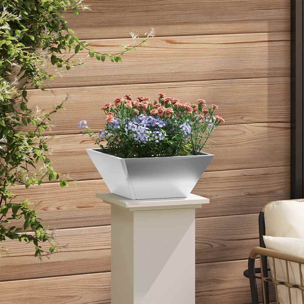 Hageblomsterpotte 5 pcs sølv 35 x 35 x 15 cm Galvanisert Stål