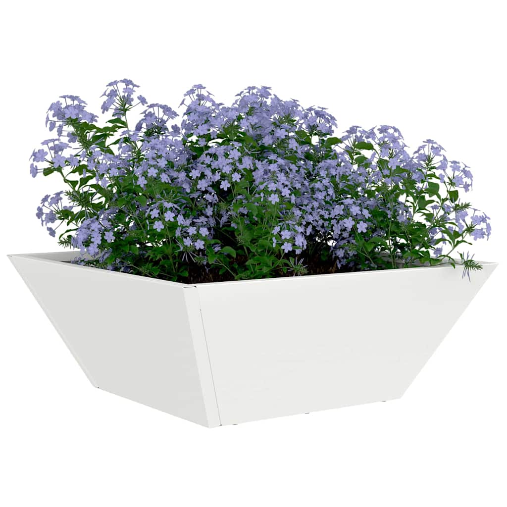 Hageblomsterpotte Hvit 40 x 40 x 15 cm Kaldvalsestål