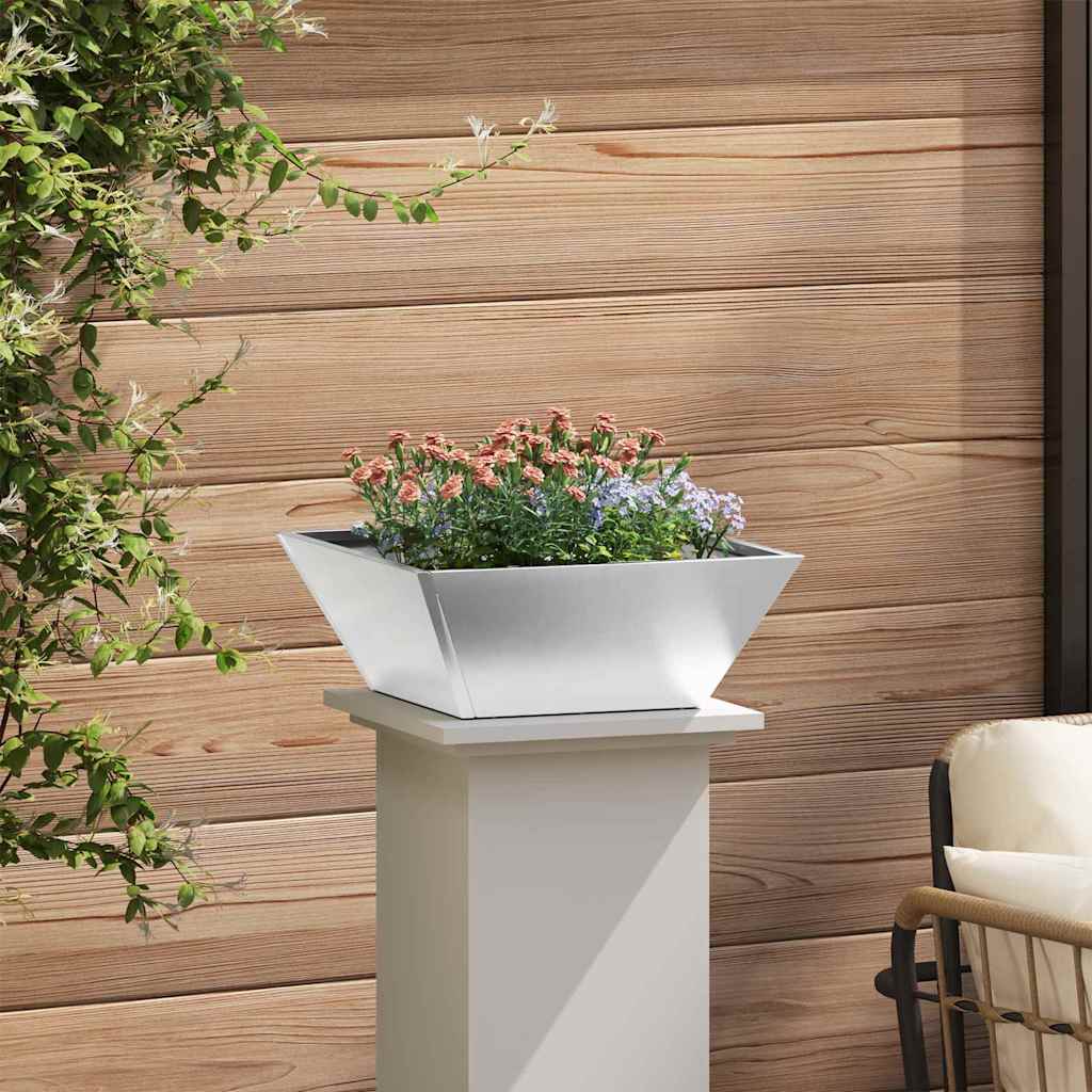 Hageblomsterpotte 5 pcs sølv 40 x 40 x 15 cm Rustfritt Stål