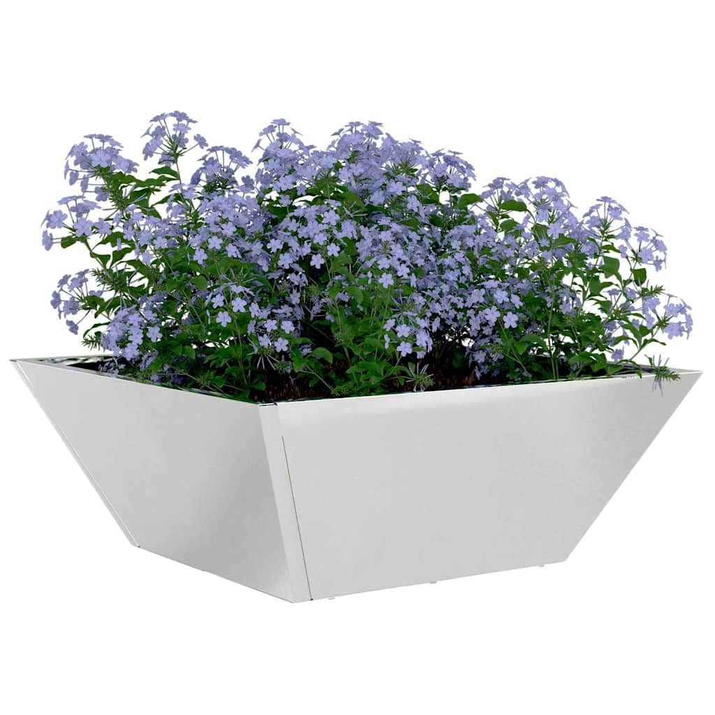 Hageblomsterpotte 5 pcs sølv 40 x 40 x 15 cm Rustfritt Stål