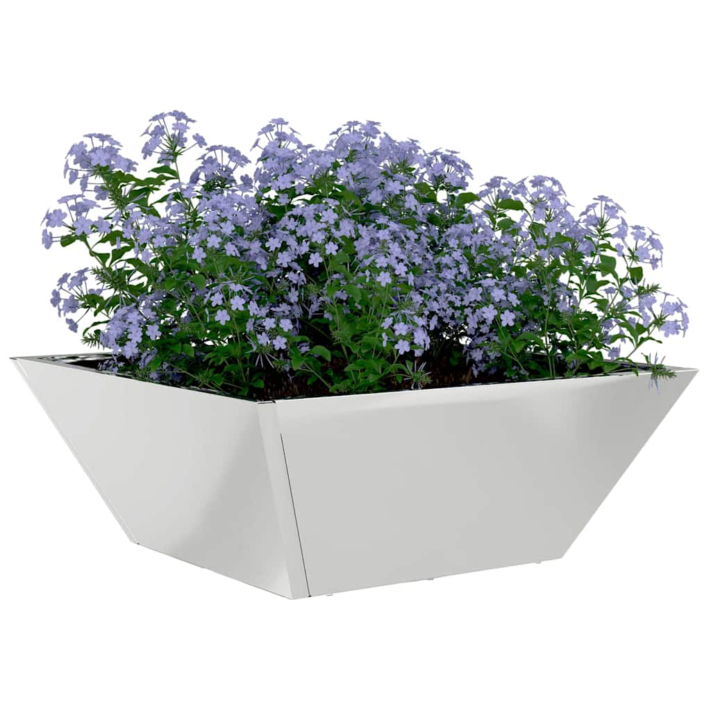 Hageblomsterpotte sølv 40 x 40 x 15 cm Galvanisert Stål