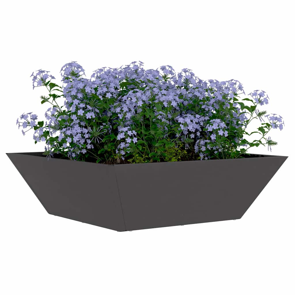 Hageblomsterpotte 5 pcs Svart 50 x 50 x 15 cm Kaldvalsestål