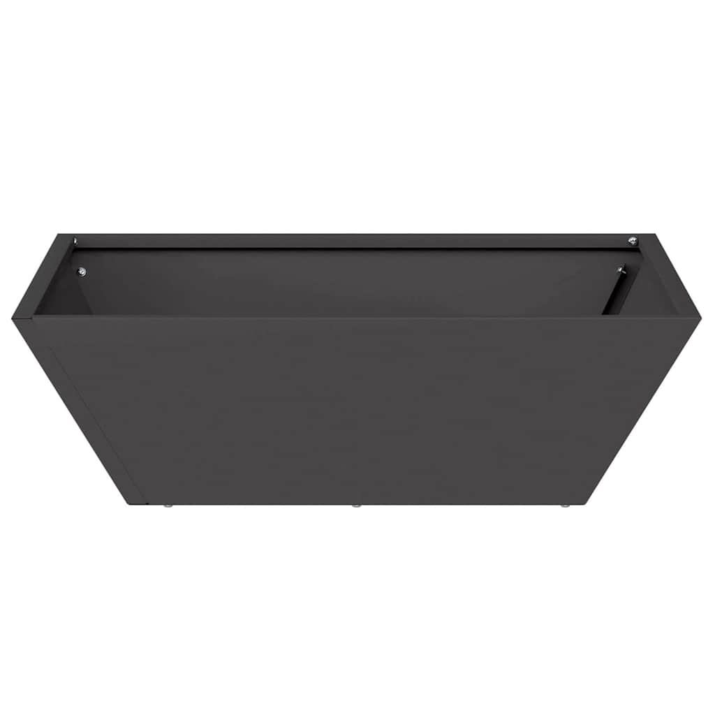 Hageblomsterpotte 5 pcs Svart 50 x 50 x 15 cm Kaldvalsestål