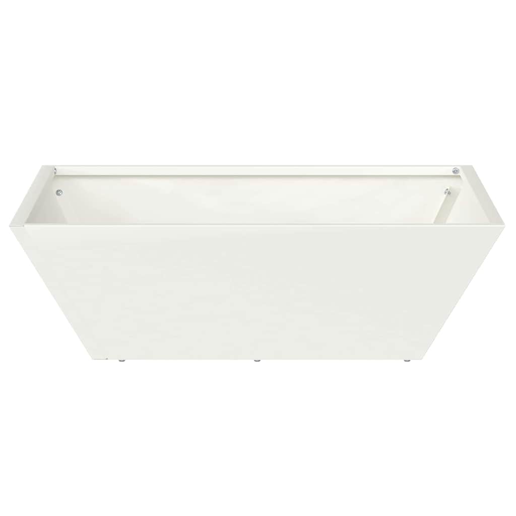 Hageblomsterpotte 5 pcs Hvit 50 x 50 x 15 cm Kaldvalsestål