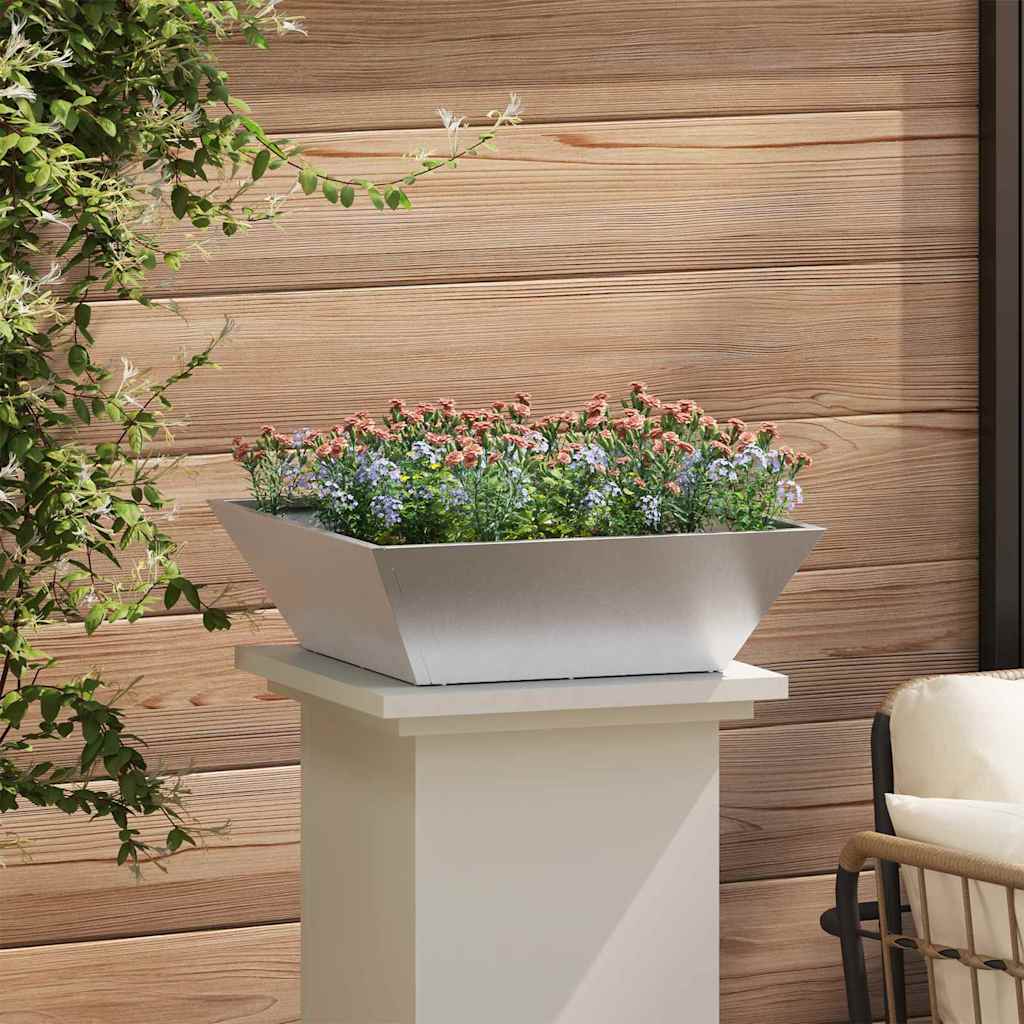 Hageblomsterpotte 5 pcs sølv 50 x 50 x 15 cm Rustfritt Stål