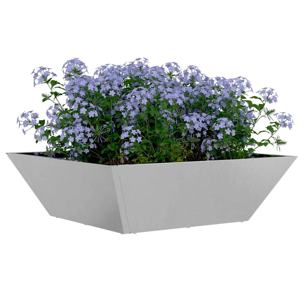 Hageblomsterpotte 5 pcs sølv 50 x 50 x 15 cm Rustfritt Stål