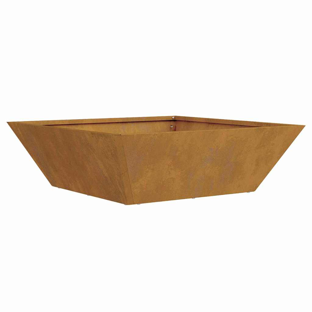 Hageblomsterpotte Rusten 50 x 50 x 15 cm Cortenstål