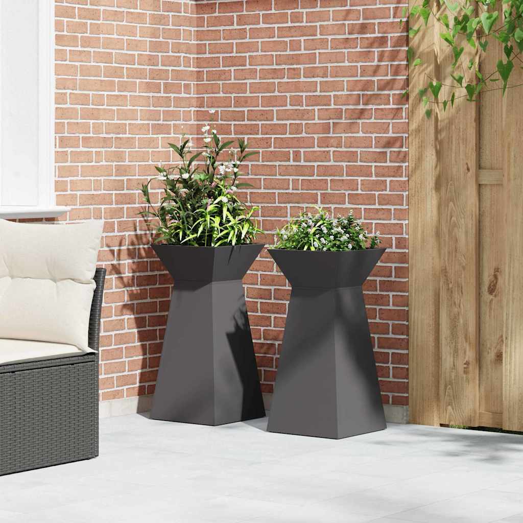Søyleplanter 2 pcs Svart 35 x 35 x 73 cm
