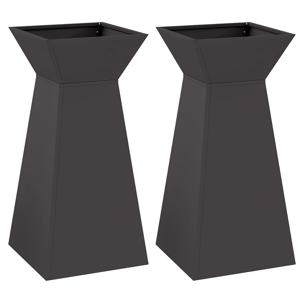Søyleplanter 2 pcs Svart 35 x 35 x 73 cm